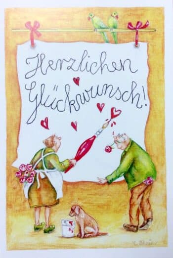 Christina Thrän Herzlichen Glückwunsch Briefkarte